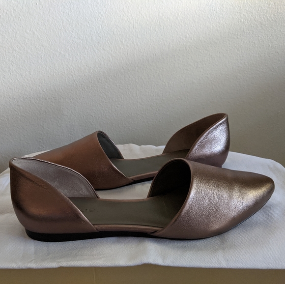 Vince Shoes - Vince Nina D"Orsay Bronze Leather Flats